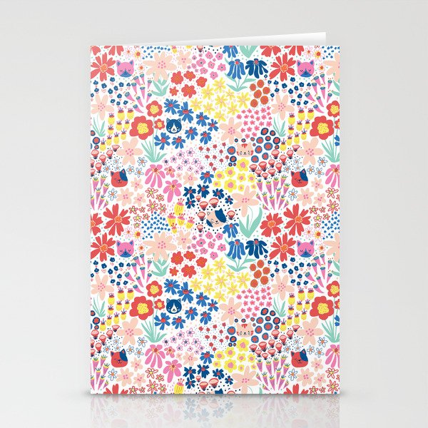 Cats Between Flowers Stationery Card Gallery Image 1