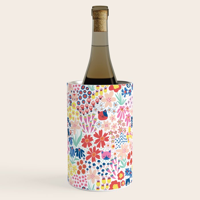 Cats Between Flowers Wine Chiller Gallery Image 2