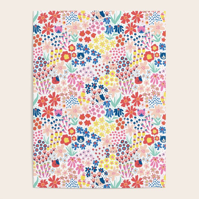 Cats Between Flowers Poster Gallery Image 1