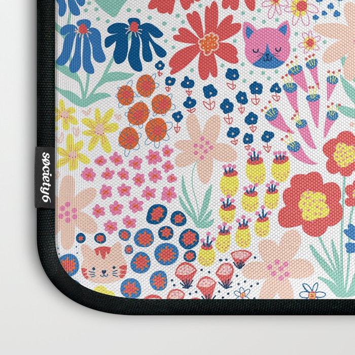 Cats Between Flowers Laptop Sleeve Gallery Image 3