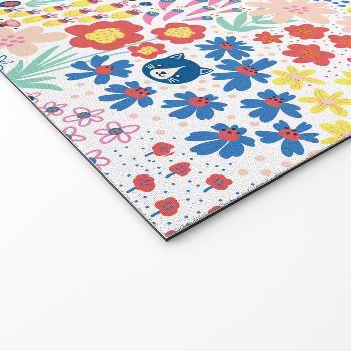 Cats Between Flowers Welcome Mat Gallery Image 2