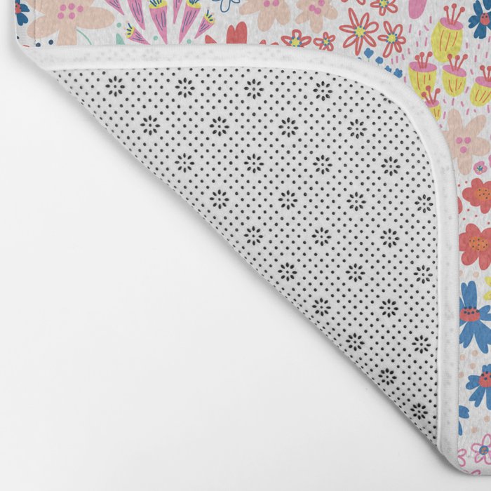 Cats Between Flowers Bath Mat Gallery Image 2