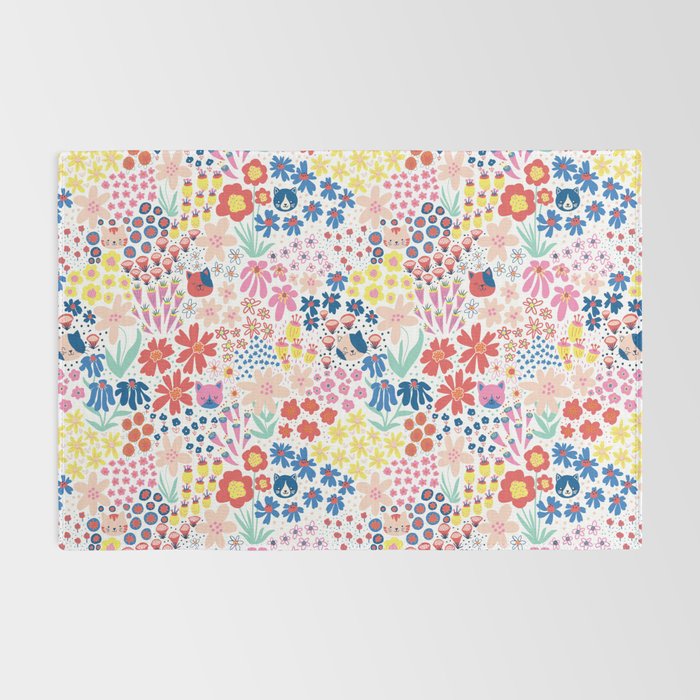Cats Between Flowers Rug Gallery Image 2