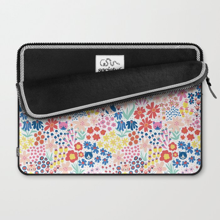 Cats Between Flowers Laptop Sleeve Gallery Image 2