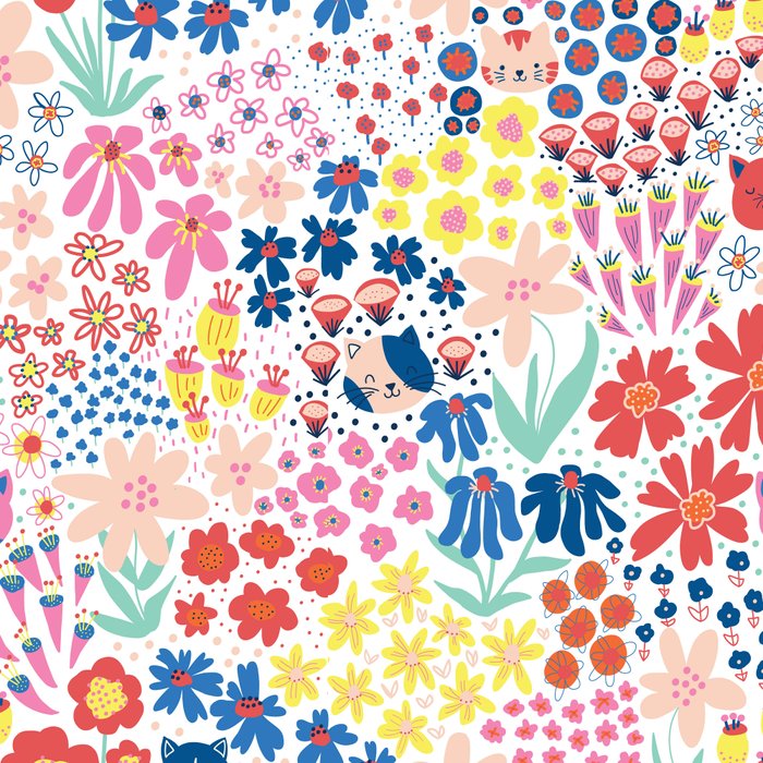 Cats Between Flowers Coffee Mug Gallery Image 2