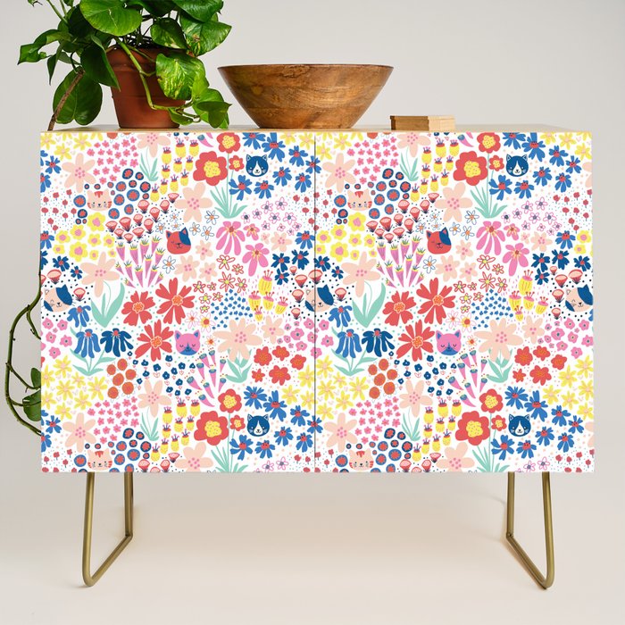 Cats Between Flowers Credenza Gallery Image 1