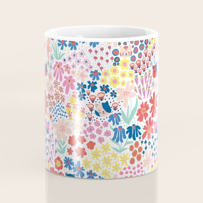 Cats Between Flowers Coffee Mug Gallery Image 4
