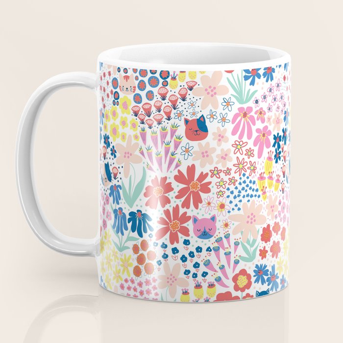 Cats Between Flowers Coffee Mug Gallery Image 3