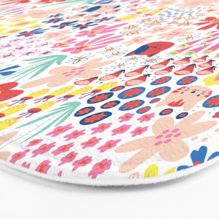 Cats Between Flowers Bath Mat Gallery Image 3