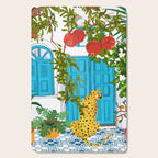 Cheetah Villa Architecture, Tropical Greece Jungle Animals, Botanical White Building & Boho Leopard Cutting Board Gallery Image 1
