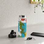 Cheetah Villa Architecture, Tropical Greece Jungle Animals, Botanical White Building & Boho Leopard Water Bottle Gallery Image 4