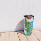 Cheetah Villa Architecture, Tropical Greece Jungle Animals, Botanical White Building & Boho Leopard Travel Mug Gallery Image 4