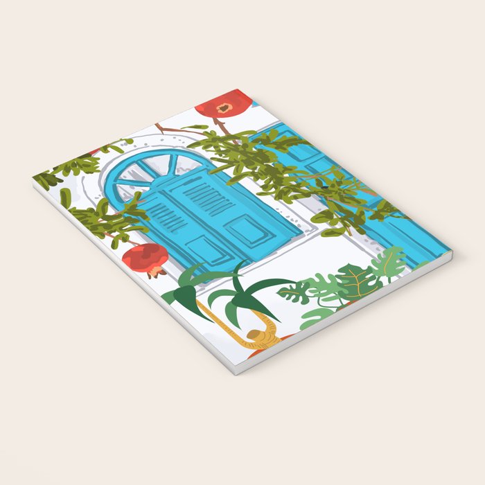 Cheetah Villa Architecture, Tropical Greece Jungle Animals, Botanical White Building & Boho Leopard Notebook Gallery Image 3