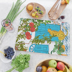 Cheetah Villa Architecture, Tropical Greece Jungle Animals, Botanical White Building & Boho Leopard Cutting Board Gallery Image 2