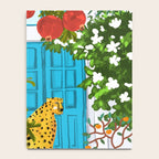 Cheetah Villa Architecture, Tropical Greece Jungle Animals, Botanical White Building & Boho Leopard Notebook Gallery Image 4