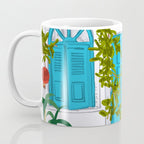 Cheetah Villa Architecture, Tropical Greece Jungle Animals, Botanical White Building & Boho Leopard Coffee Mug Gallery Image 3