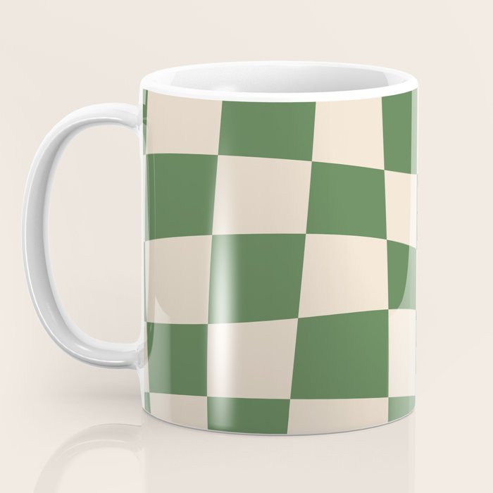 Retro Forest Green checkered Coffee Mug Gallery Image 3