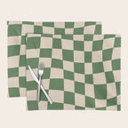 Retro Forest Green checkered Placemat Gallery Image 1