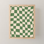 Retro Forest Green checkered Mini Art Print Gallery Image 1