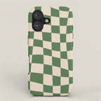 Retro Forest Green checkered iPhone Case Gallery Image 1