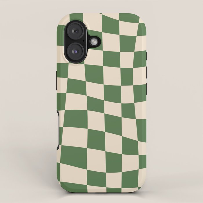 Retro Forest Green checkered iPhone Case Gallery Image 1