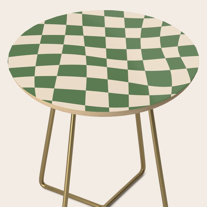 Retro Forest Green checkered Side Table Gallery Image 2