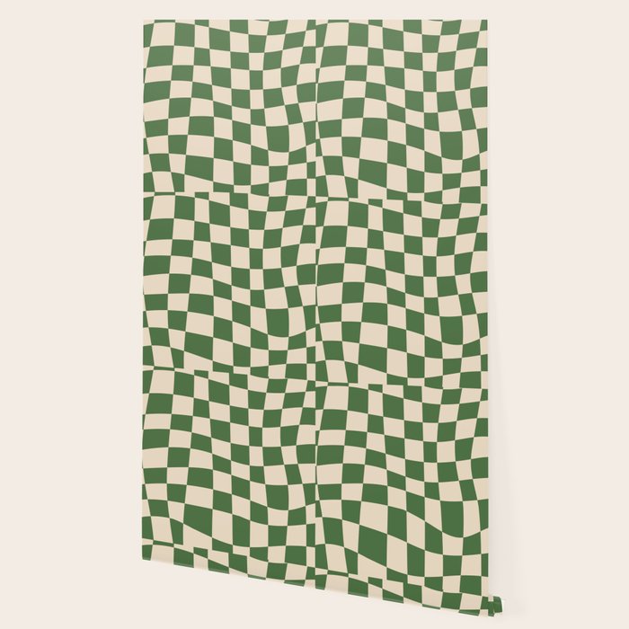 Retro Forest Green checkered Wallpaper Gallery Image 2