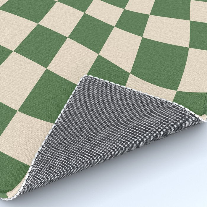 Retro Forest Green checkered Rug Gallery Image 4