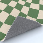 Retro Forest Green checkered Rug Gallery Image 4