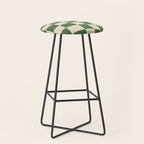 Retro Forest Green checkered Stool Gallery Image 1