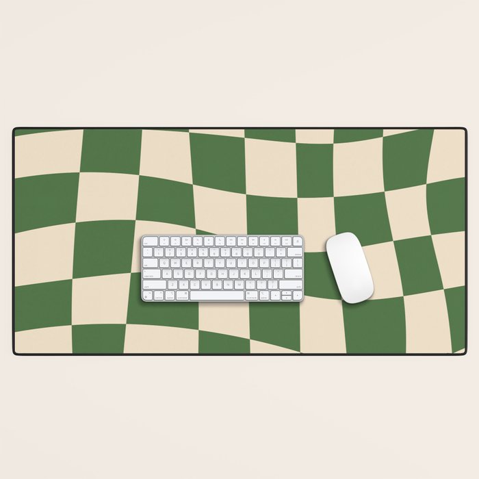 Retro Forest Green checkered Desk Mat Gallery Image 1