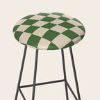 Retro Forest Green checkered Stool Gallery Image 2