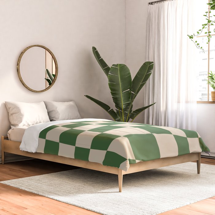 Retro Forest Green checkered Comforter Gallery Image 2