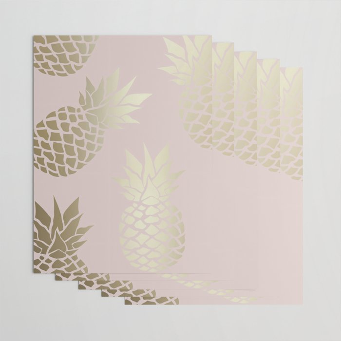 Glam, Pineapple Art, Pink Aesthetic with Gold Wrapping Paper Gallery Image 3