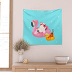 Cory cats in the swimming pool 2 Wall Tapestry Gallery Image 2