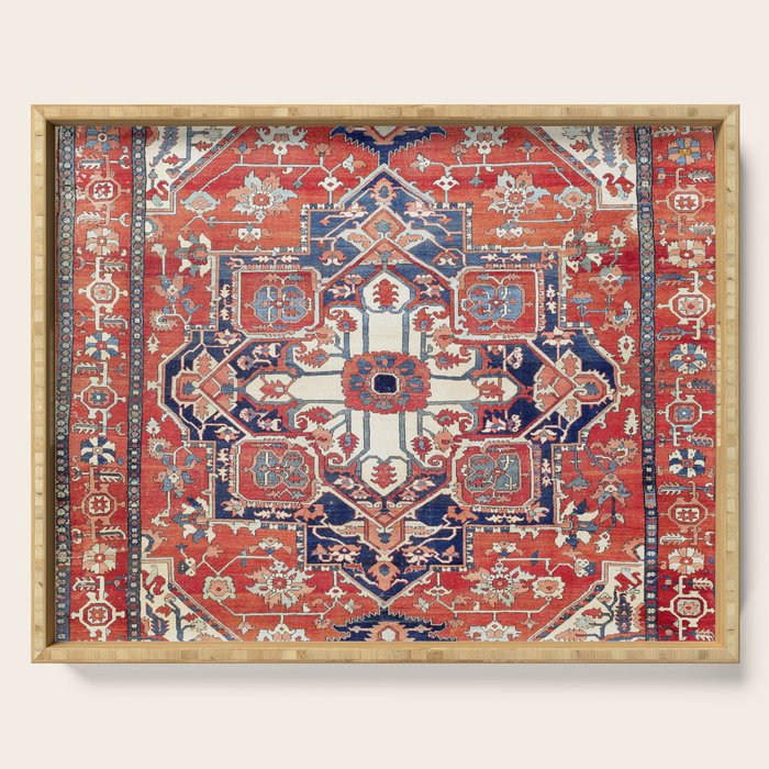 Heriz Azerbaijan Northwest Persian Rug Print Serving Tray Gallery Image 1
