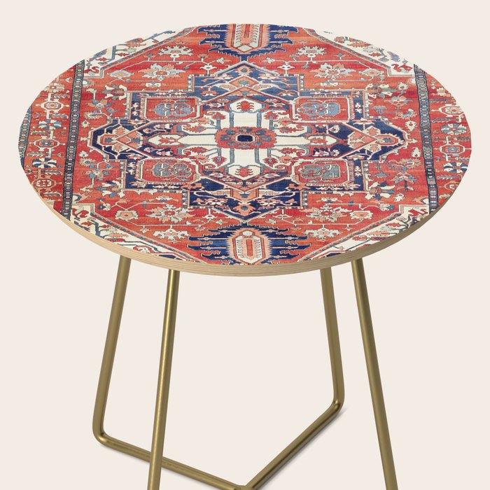 Heriz Azerbaijan Northwest Persian Rug Print Side Table Gallery Image 2