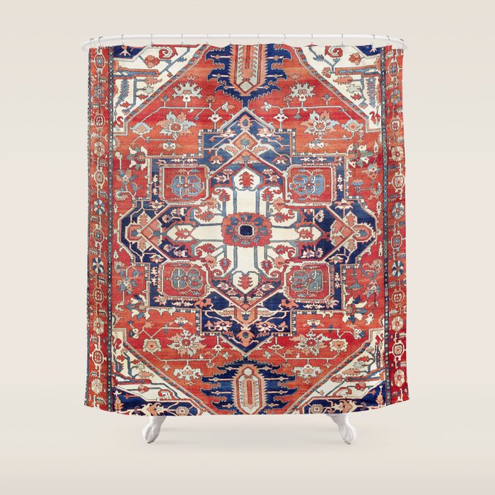 Heriz Azerbaijan Northwest Persian Rug Print Shower Curtain Gallery Image 1