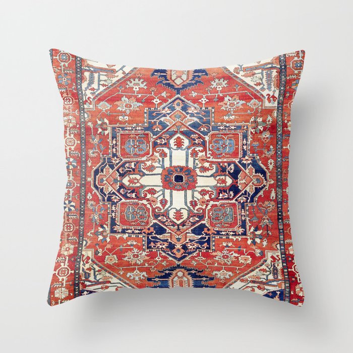 Heriz Azerbaijan Northwest Persian Rug Print Throw Pillow Gallery Image 1