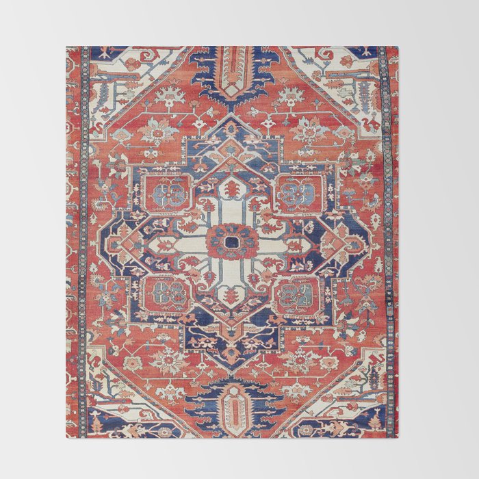 Heriz Azerbaijan Northwest Persian Rug Print Throw Blanket Gallery Image 2
