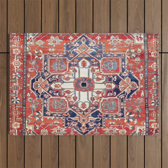 Heriz Azerbaijan Northwest Persian Rug Print Outdoor Rug Gallery Image 1