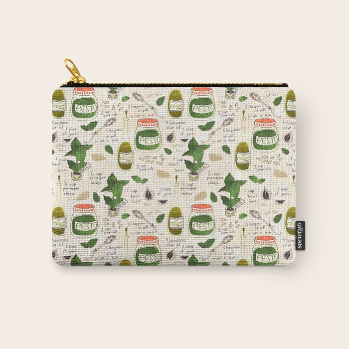 Pesto. Illustrated Recipe. Carry All Pouch Gallery Image 1