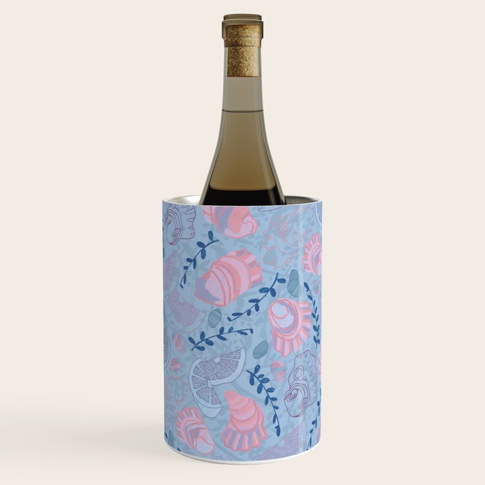 Coastal Oysters on the Beach in Sea Blue & Lavender Wine Chiller Gallery Image 2