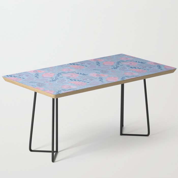 Coastal Oysters on the Beach in Sea Blue & Lavender Coffee Table Gallery Image 1