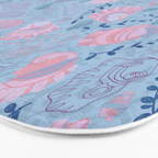 Coastal Oysters on the Beach in Sea Blue & Lavender Bath Mat Gallery Image 3