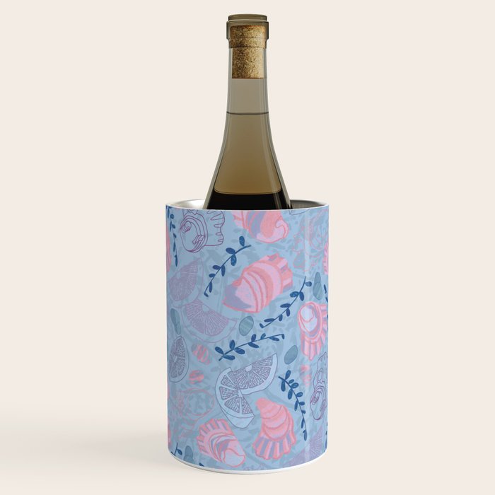 Coastal Oysters on the Beach in Sea Blue & Lavender Wine Chiller Gallery Image 3