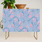 Coastal Oysters on the Beach in Sea Blue & Lavender Credenza Gallery Image 1