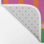 Colorful and Bold Block Stripe Pattern in Pink Orange Blue Green Bath Mat Gallery Image 2