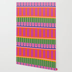 Colorful and Bold Block Stripe Pattern in Pink Orange Blue Green Wallpaper Gallery Image 2