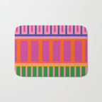 Colorful and Bold Block Stripe Pattern in Pink Orange Blue Green Bath Mat Gallery Image 1